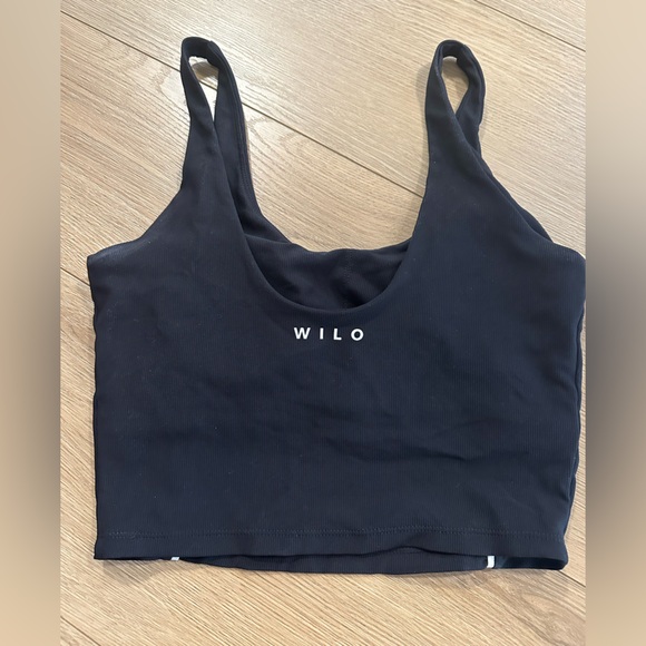 WILO Black Ribbed Sports Bra M - Picture 2 of 9